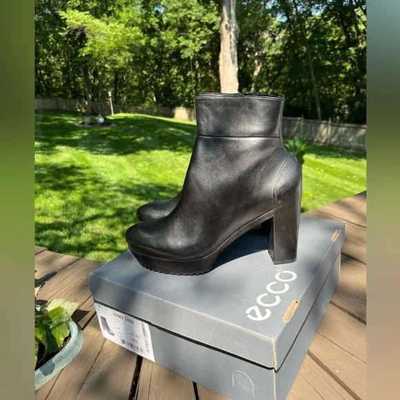 🖤ECCOPARNU PLATFORM BLACK ANKLE BOOTS 41 10-10.5